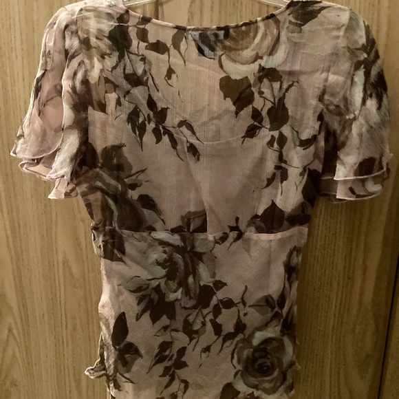 Karen Kane 100% Silk Sheer Floral Blouse and Camisole - Picture 2 of 7